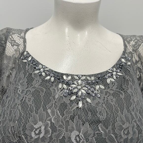 JJ’S House Plus Size Popover Tiered Formal Special Occasion Dress Size 16 NWT - Picture 7 of 13